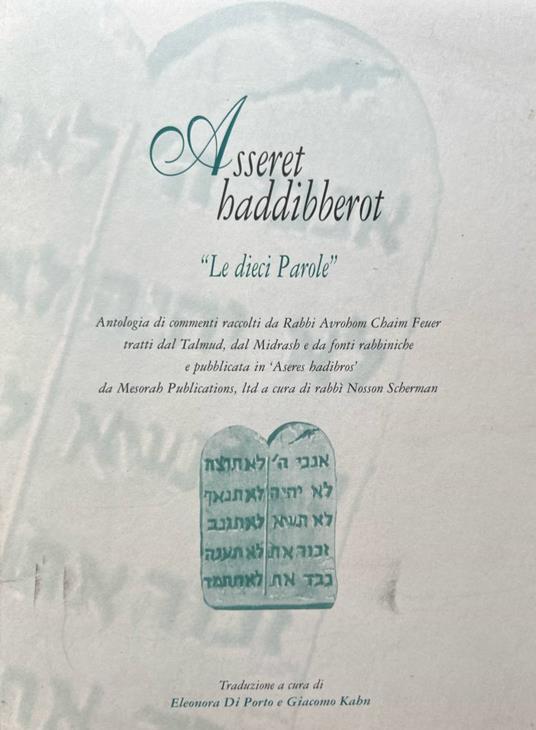Assert haddibberot. "Le dieci parole" - copertina