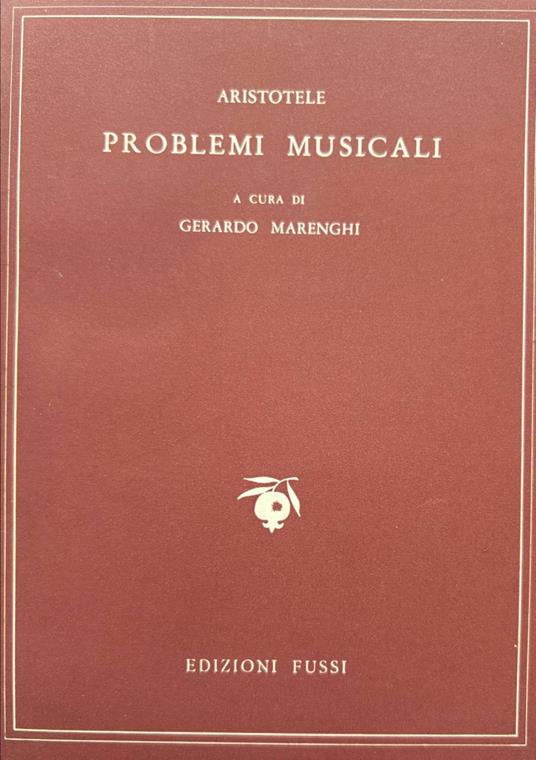 Problemi musicali - Aristotele - copertina