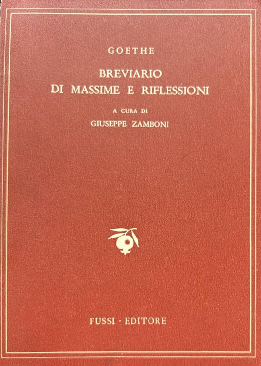 Breviario di massime e riflessioni - Johann Wolfgang Goethe - copertina