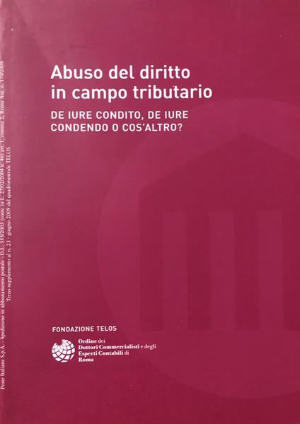 Abuso del diritto in campo tributario - copertina
