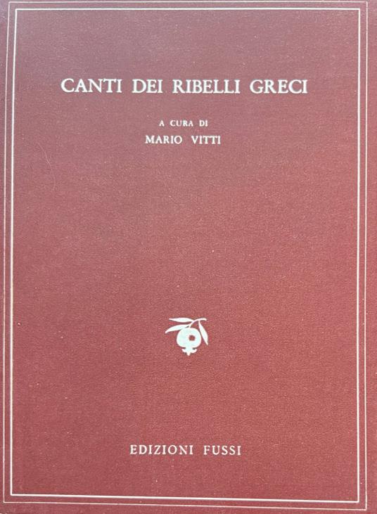 Canti dei ribelli greci - copertina