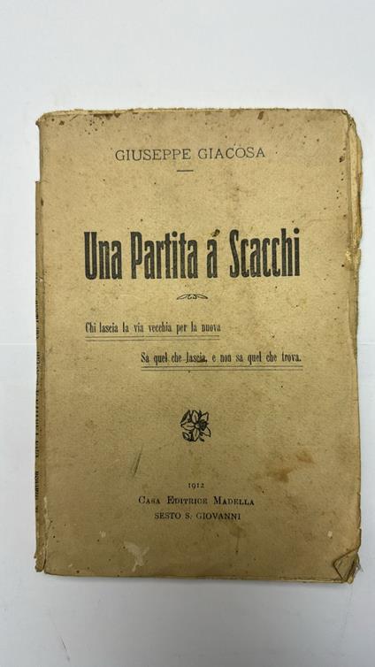 Una partita a scacchi - Giuseppe Giacosa - copertina