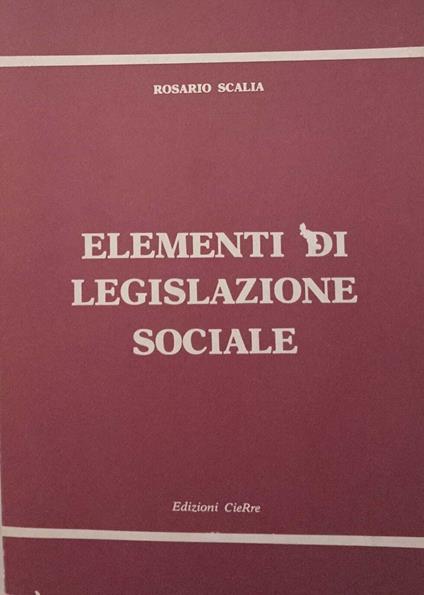Elementi di legislazione sociale - copertina