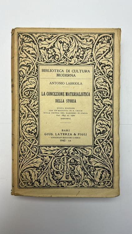 La concezione materialistica della storia - Antonio Labriola - copertina