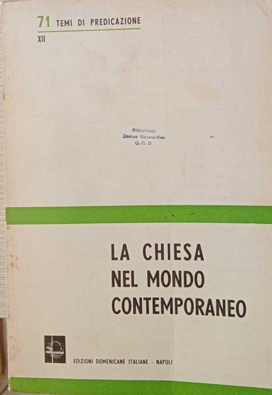 La Chiesa nel mondo contemporaneo - copertina