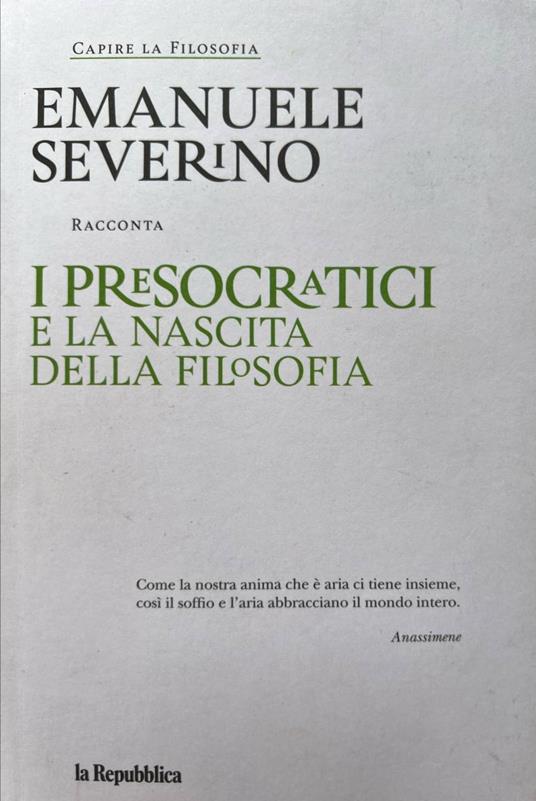 I Presocratici e la nascita della filosofia - Emanuele Severino - copertina