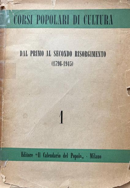 Dal primo al secondo Risorgimento (1796-1945) - copertina