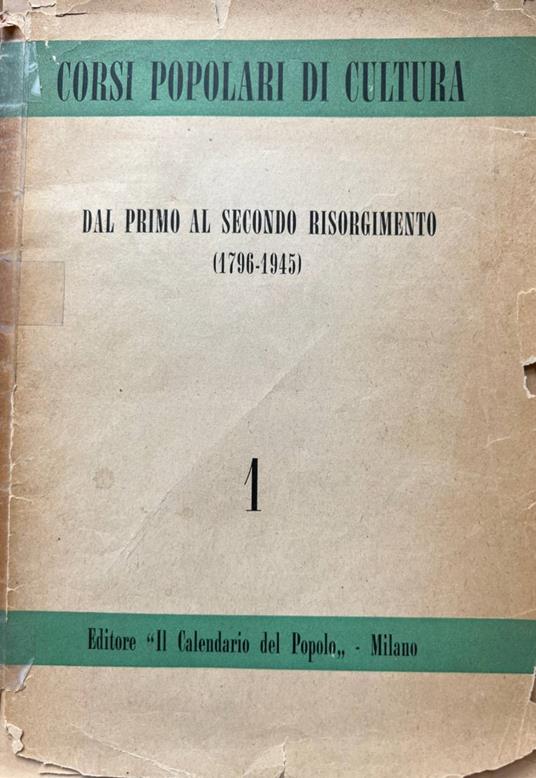 Dal primo al secondo Risorgimento (1796-1945) - copertina