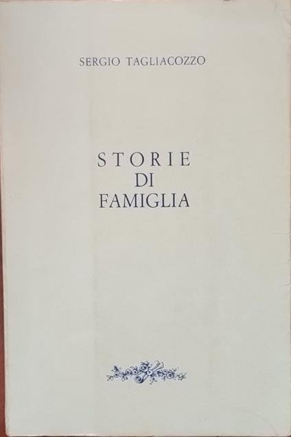 Storie di famiglia - Sergio Tagliacozzo - copertina