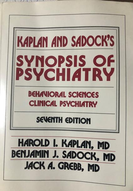 Kaplan and Sadock's Synopsis of Psychiatry - copertina