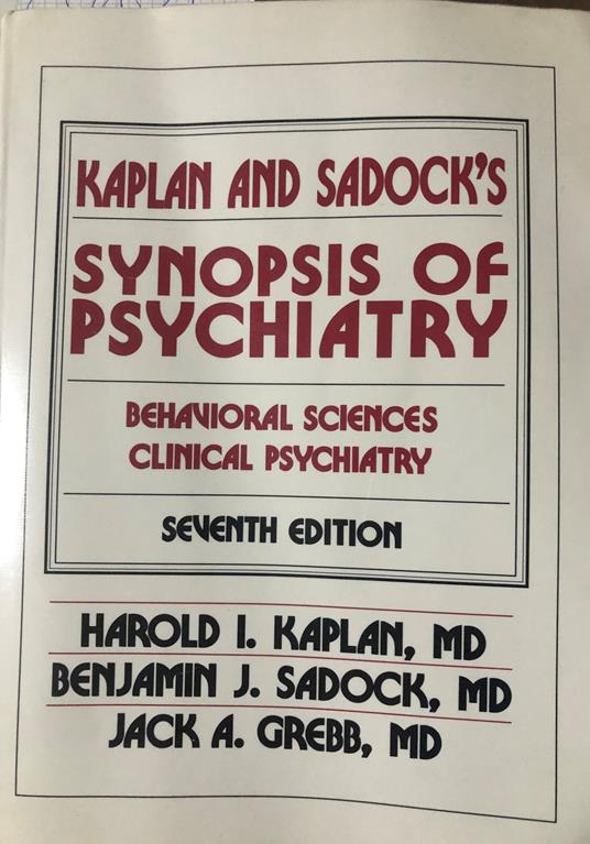 Kaplan and Sadock's Synopsis of Psychiatry - copertina