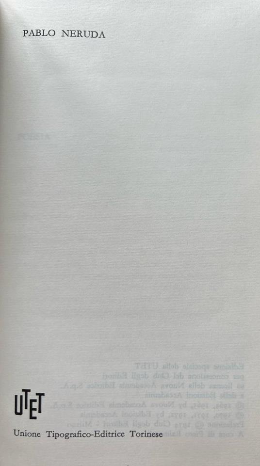 Poesia - Pablo Neruda - copertina