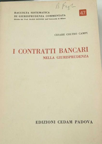 I contratti bancari nella giurisprudenza - copertina