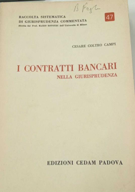 I contratti bancari nella giurisprudenza - copertina