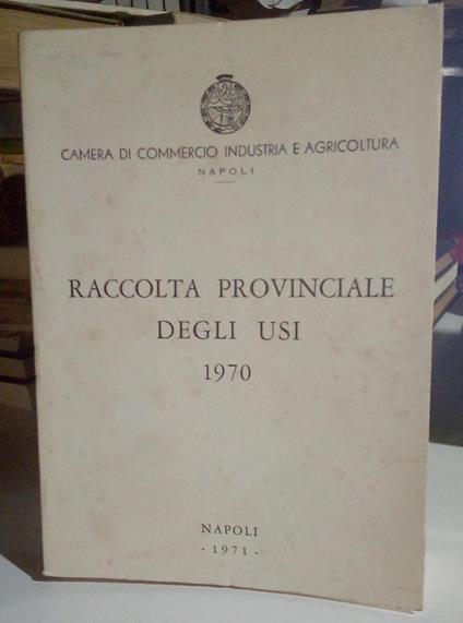 Raccolta Provinciale degli usi - copertina