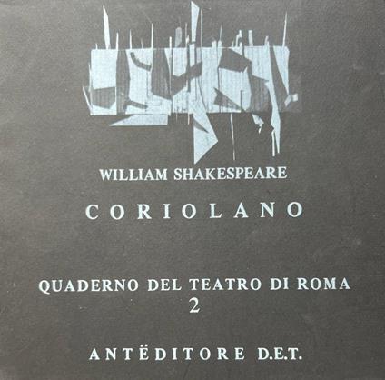 Coriolano - William Shakespeare - copertina
