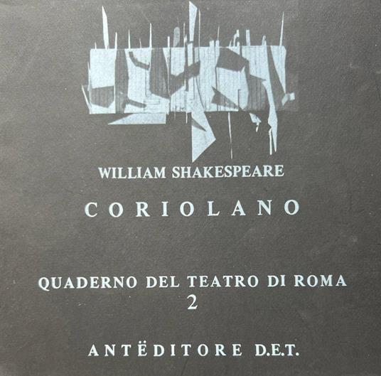 Coriolano - William Shakespeare - copertina