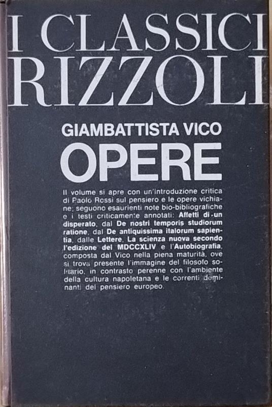 Opere - Giambattista Vico - copertina