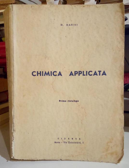 Chimica applicata. Prima ristampa - copertina