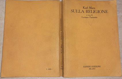 Sulla religione - Karl Marx - copertina