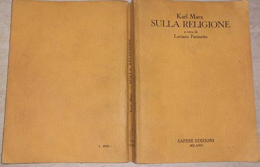 Sulla religione - Karl Marx - copertina