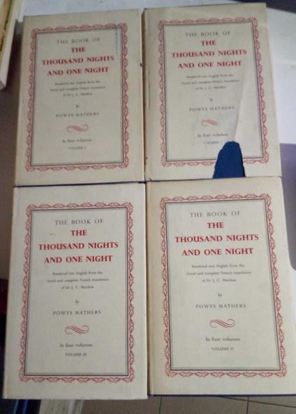 The book of the thousand nights and one night, quattro volumi - copertina