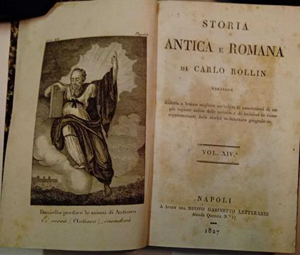 Storia antica e romana (vol.XIV) Filopemene attacca Messene. Guerre di Antioco Epifane contro l'Egitto - Carlo Rollin - copertina