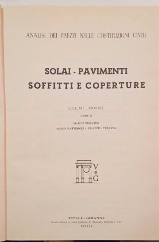 Analisi dei prezzi nelle costruzioni civili. Solai - pavimenti soffitti e coperture - copertina