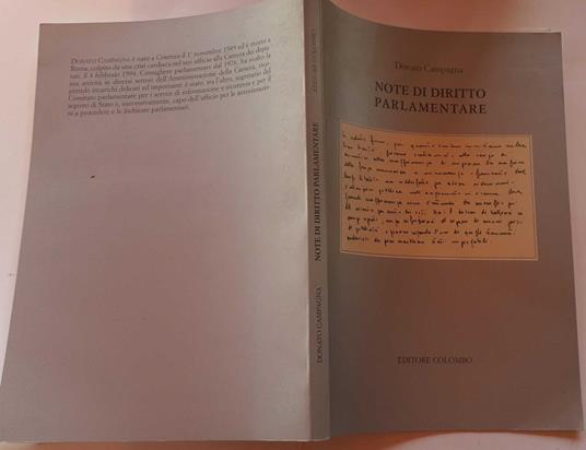 Note di diritto parlamentare - copertina