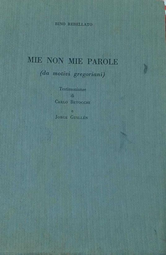 Mie non mie parole (da motivi gregoriani) - Bino Rebellato - copertina