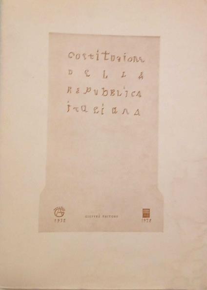 Costituzione della repubblica italiana - copertina
