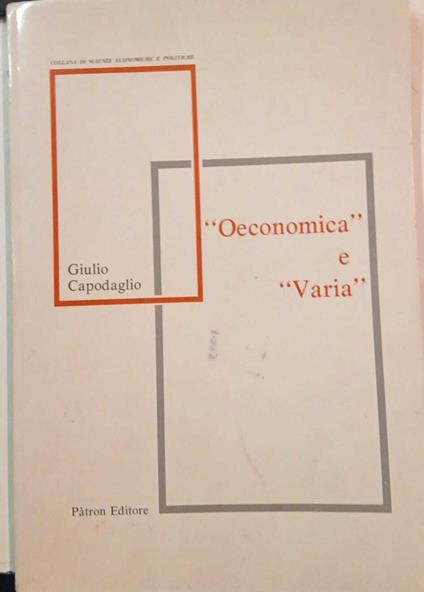 Oeconomica e varia - Giulio Capodaglio - copertina