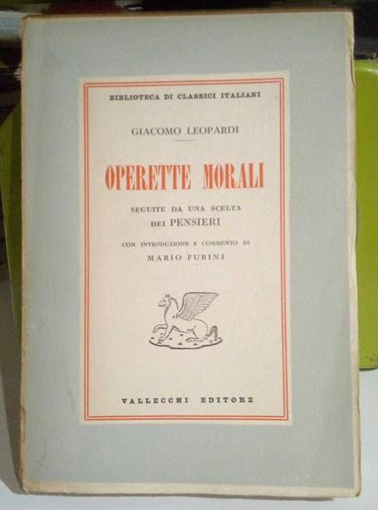 Operette morali - Giacomo Leopardi - copertina