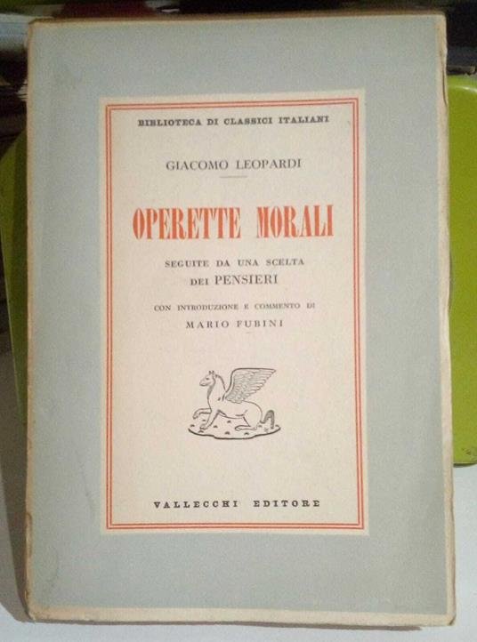 Operette morali - Giacomo Leopardi - copertina
