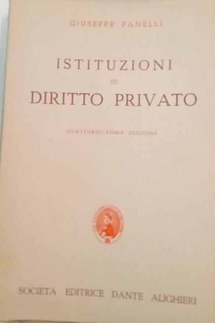Istituzioni di diritto privato - Giuseppe Fanelli - copertina