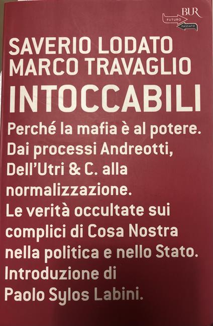Intoccabili - Saverio Lodato - copertina