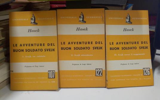Le avventure del buon soldato Svejk, tre volumi: I, Sveik va soldato II, Sveik attendente III, Sveik cerca il reggimento - Jaroslav Hasek - copertina