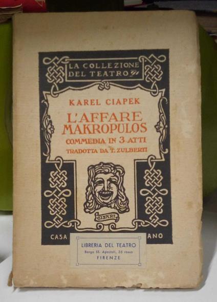 L' affare Makropulos. Commedia in tre atti - Karel Capek - copertina