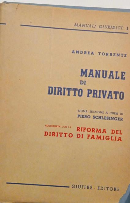 Manuale di diritto privato - Andrea Torrente - copertina