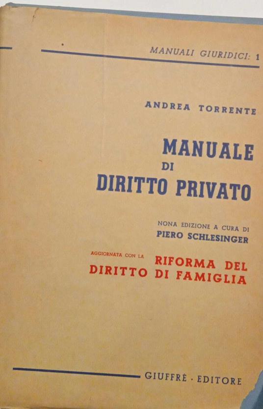 Manuale di diritto privato - Andrea Torrente - copertina