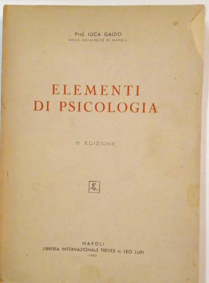 Elementi di psicologia - copertina