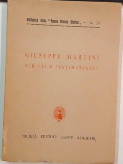 Scritti e testimonianze - Giuseppe Martini - copertina