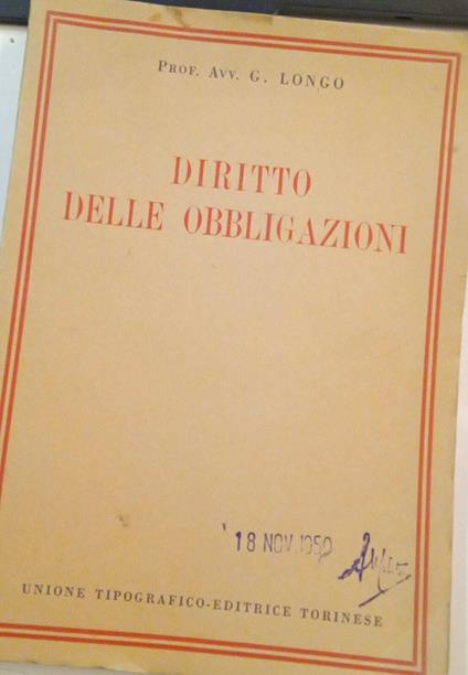 Diritto delle obbligazioni - copertina