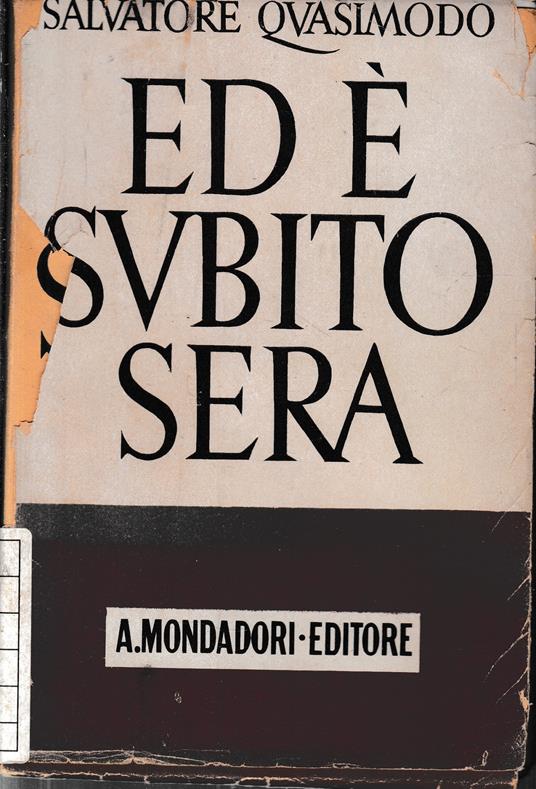 Ed è subito sera - Salvatore Quasimodo - copertina