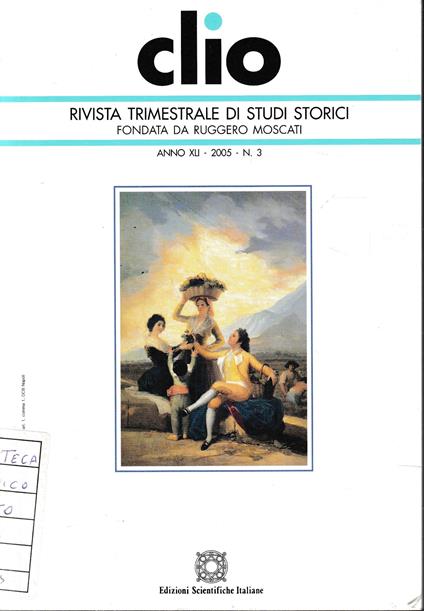 CLIO. Anno XLI - 2005, n. 3. Rivista trimestrale - copertina