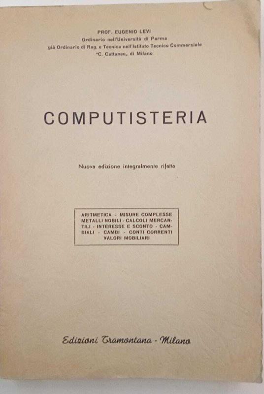 Computisteria - Eugenio Levi - copertina