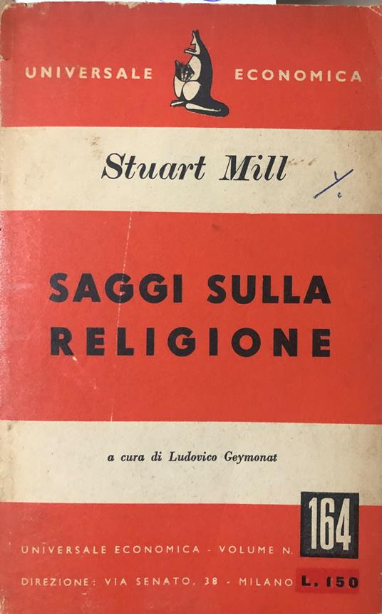 Saggi sulla religione - Stuart Mill - copertina