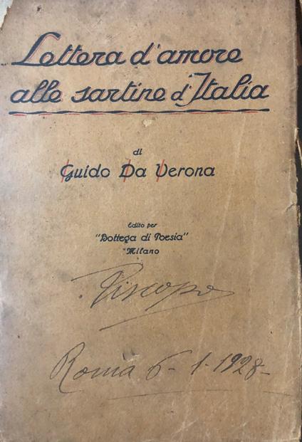 Lettera d'amore alle sartine d'Italia - Guido Da Verona - copertina