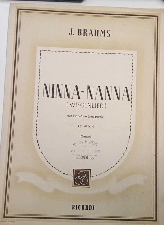 Ninna-nanna (Wiegenlied) - Johannes Brahms - copertina