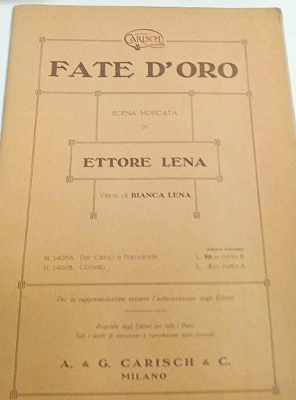 Fate d'oro - Ettore Lena - copertina